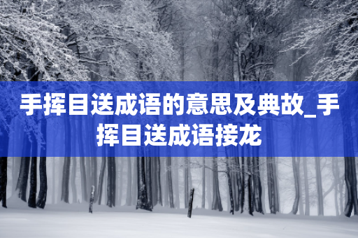 手挥目送成语的意思及典故_手挥目送成语接龙